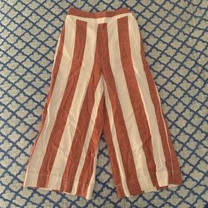 Red and White Striped Madewell Wide Leg Pants